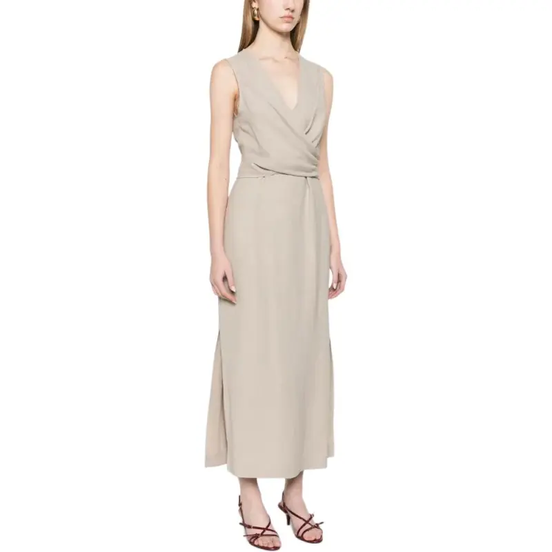 Brunello Cucinelli Wrap effect Midi Dress-4