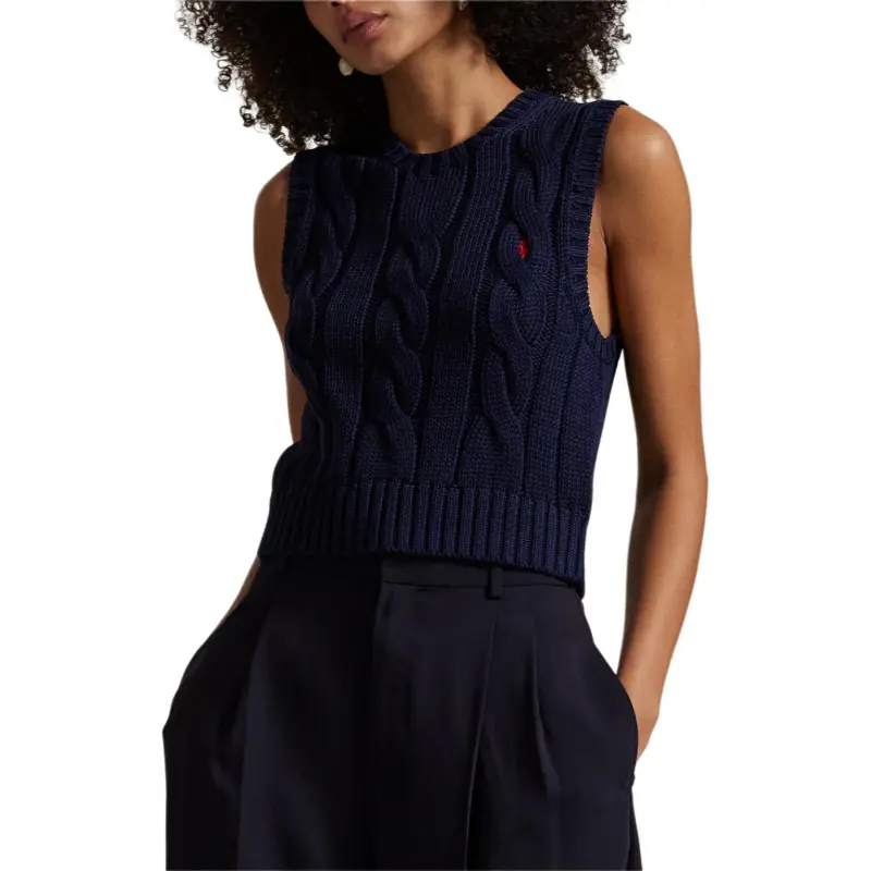 Polo Ralph Lauren Cable Knit Cropped Vest-1