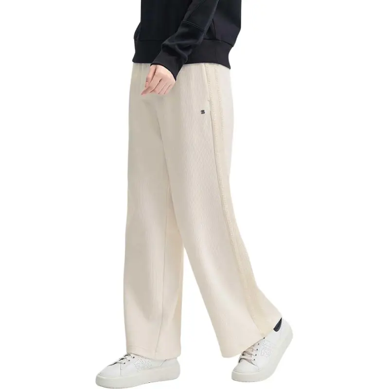 FILA Knitted Sports Pants Women's Steam White-4