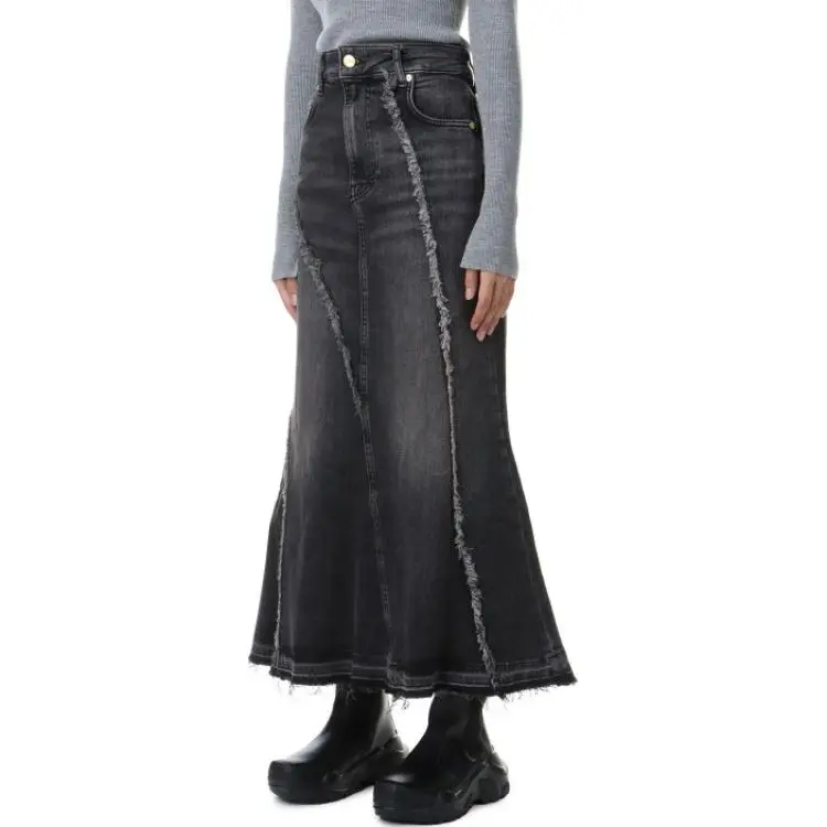 GANNI Washed Denim Skirt-3