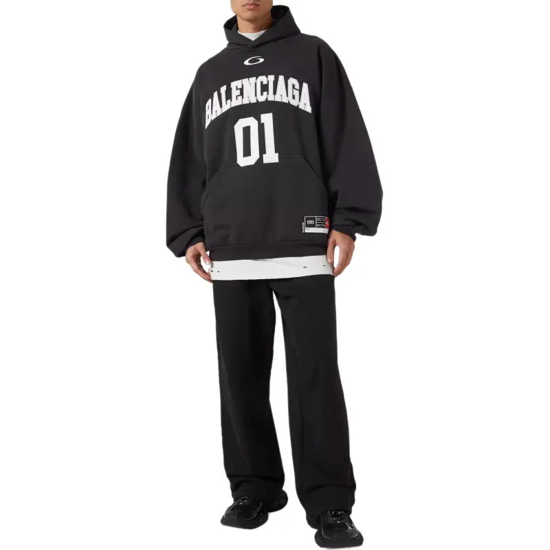 Balenciaga SS25 Sweatshirt Loose Fit Men's Black-4