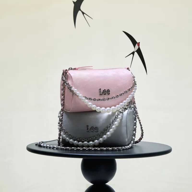 Lee PU Shoulder Bag Regular Women's Pink/Silver-2