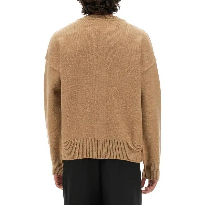 AMIPARIS Paris Ami De Coeur Logo Intarsia-Knit V-Neck Cardigan-5