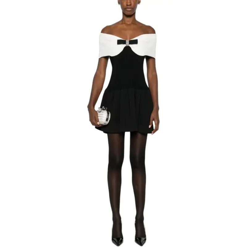 Self portrait Knitted Bow Mini Dress-2