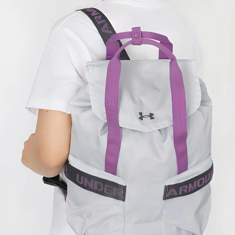 Under Armour Polyester With Nylon Backpack Regular Women's Gray & Purple-4