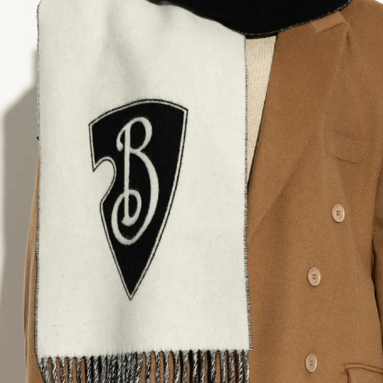 Burberry Logo Jacquard Fringed Edge Scarf-2