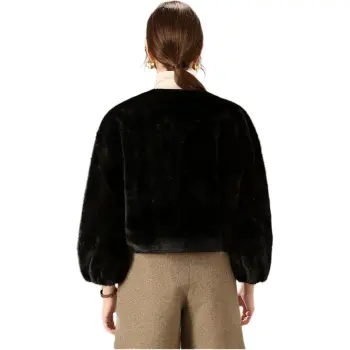 FENHONGMALI Velvet feel Coat Women's Black