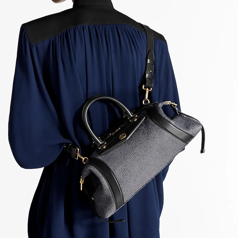 LOUIS VUITTON BIKER Sheepskin One Shoulder Handbags Medium Size Women's Denim Dark Gray-6