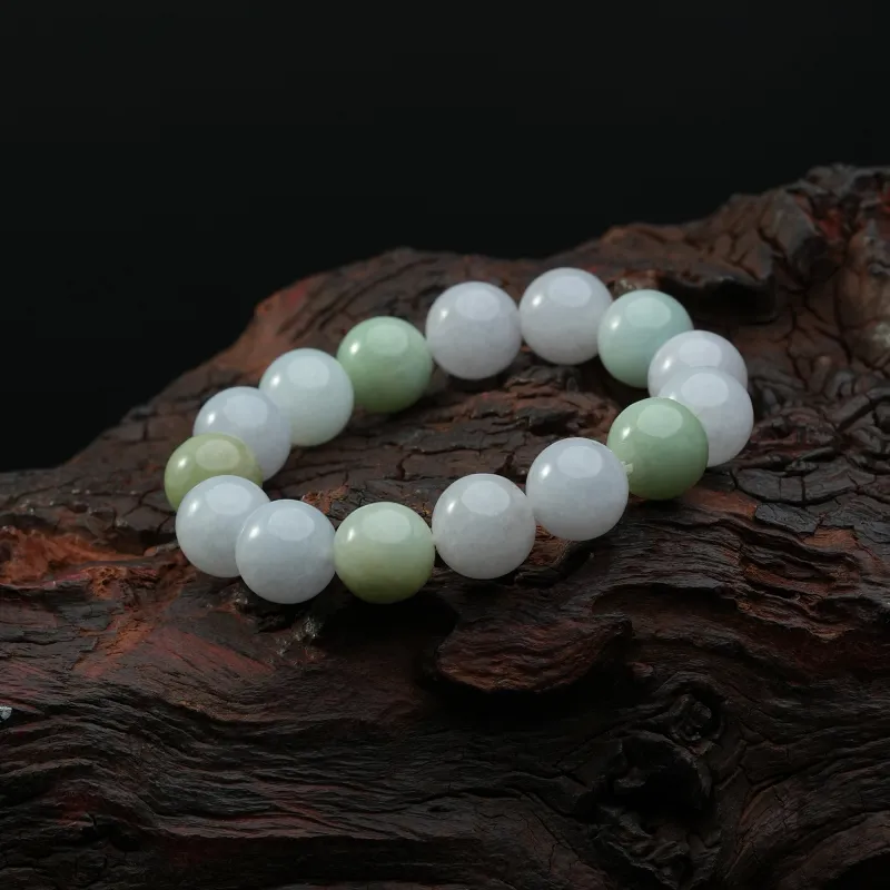 Seven Colorful Treasures Glutinous Jade Jadeite Bracelets Men's-8