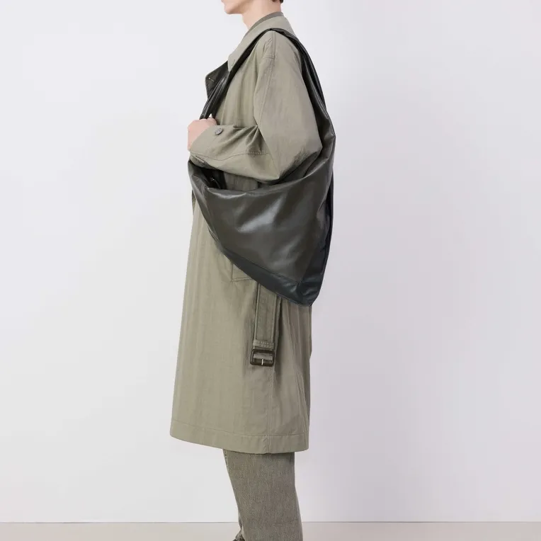 Lemaire Sheepskin Handbag Shoulder Bag Large Size Unisex Forest Green-4