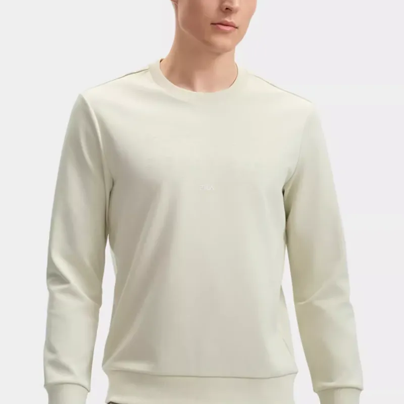 FILA Casual Sportswear Men Clothing Sets Light Green Top+Slate Gray Bottom-2