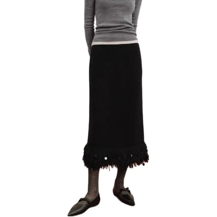 Orange Desire Casual Long Skirt Women's Obsidian Black-1
