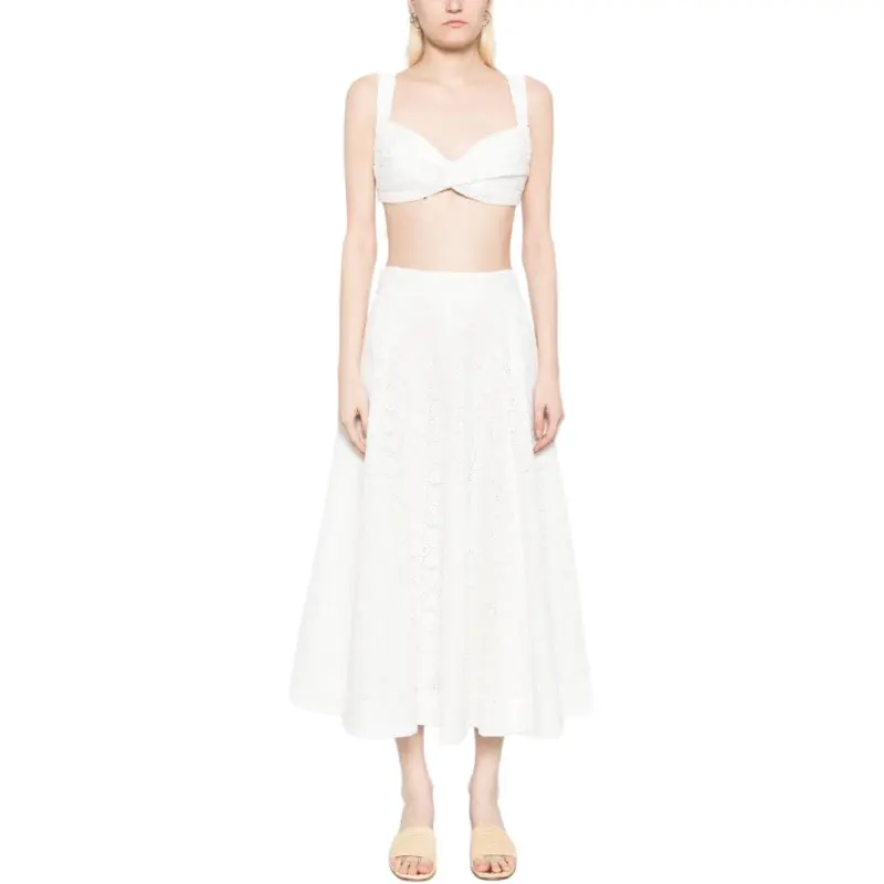 Zimmermann Crush Embroidered Midi Skirt-1
