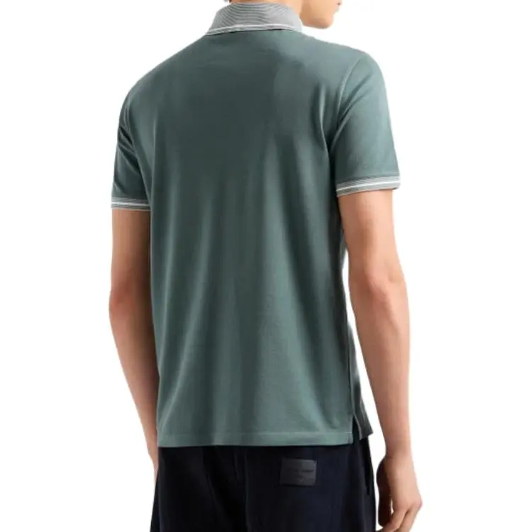 EMPORIO ARMANI Piqué Polo Shirt With Piped Collar-4