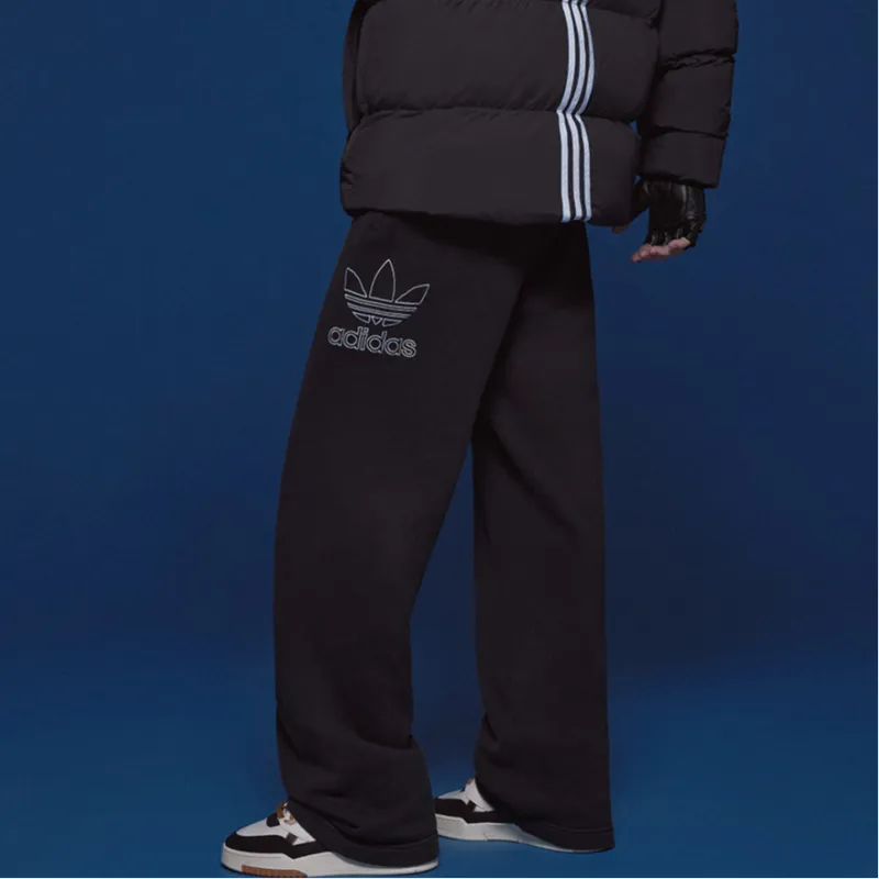 Adidas Originals Adicolor Outline Trefoil Pants Knitted Sports Pants Men's Black-5