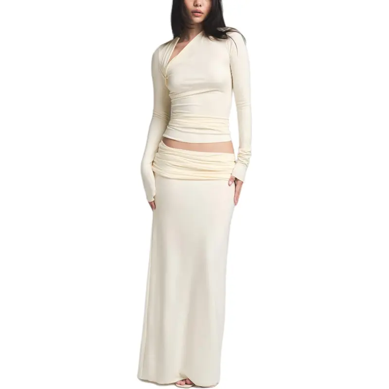SKIMS SS25 SKIMS CLOUD Collection FOLDOVER SKIRT Casual Long Skirt Women's ECRU/Natural-1