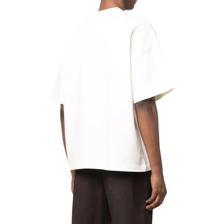 JIL SANDER Boxy Fit Logo Print Cotton T Shirt-4