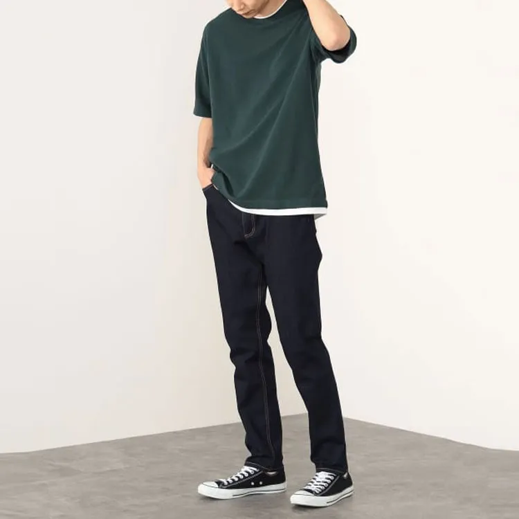 Beams T Shirts Men Army Green-2