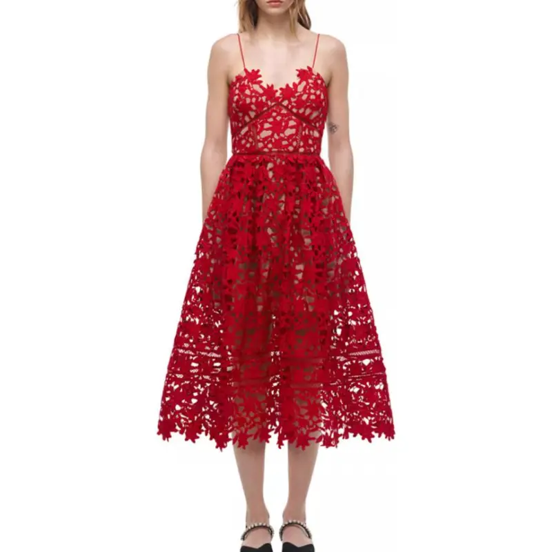 Self portrait Slip Dress Women's France Red-1