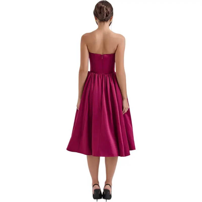 HOUSE OF CB Coco Sleeveless Dress Women's BURGUNDY/Burgundy-7