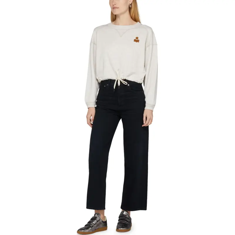 ISABEL MARANT ETOILE Margo Drawstring Cropped Sweatshirt-3