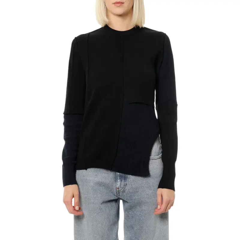 MM6 Maison Margiela Crewneck Deconstructed Knitted Jumper-3