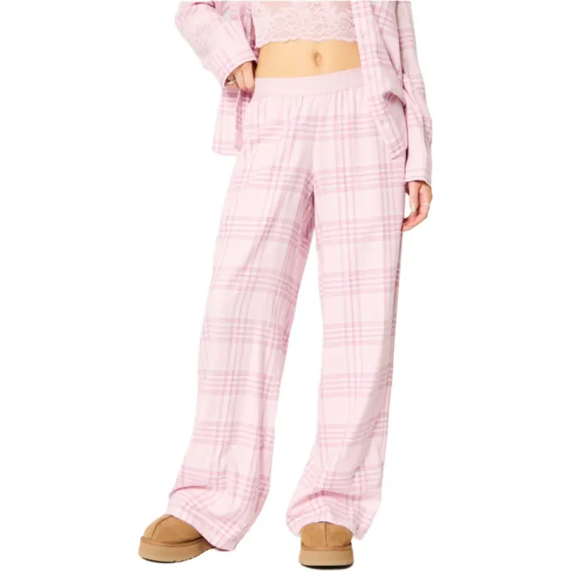 Hollister Pajama Pants Women's Pink-4