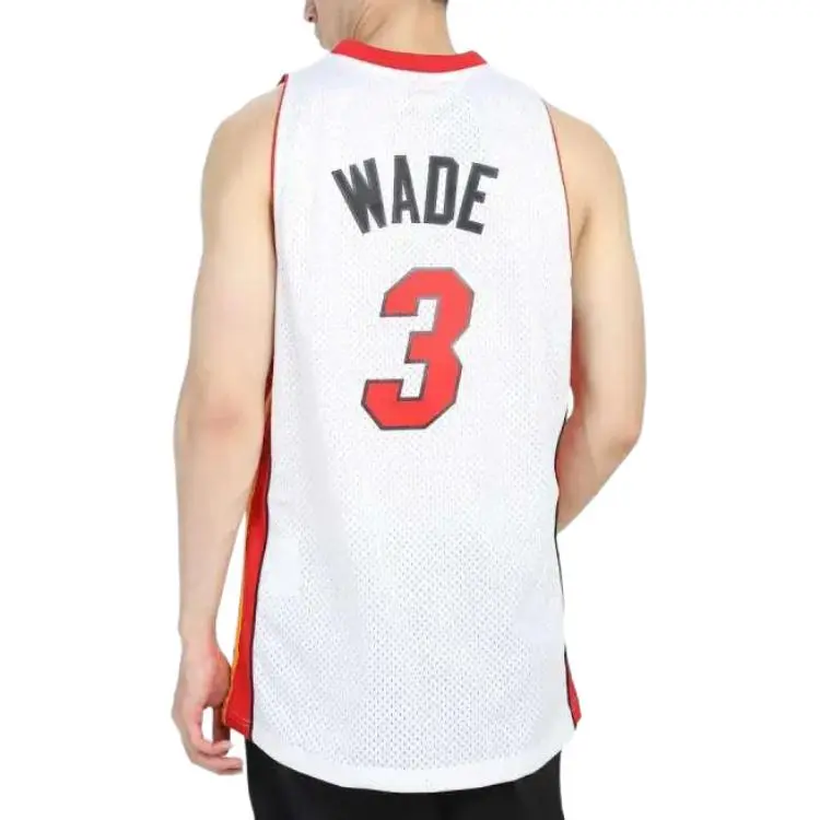 Mitchell Ness Basketball Jerseys Unisex White Red-2