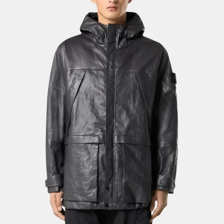 STONE ISLAND Leather Jacket-3