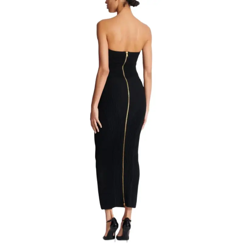 BALMAIN SS25 Sleeveless Dress Women's Black-2