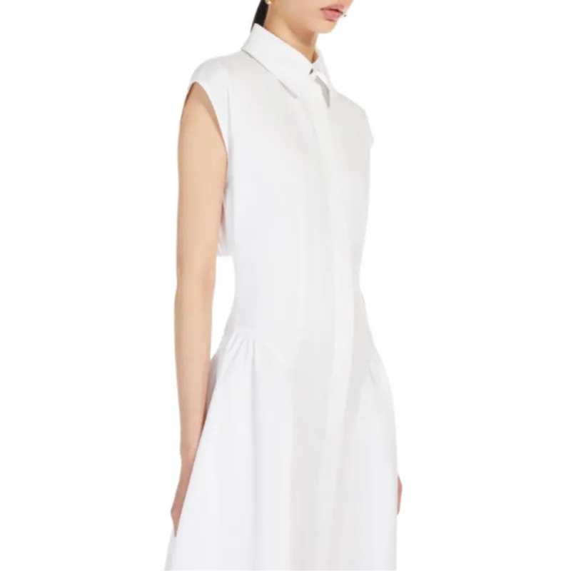 SportMax Fabiana Button Up Sleeveless Maxi Dress-6
