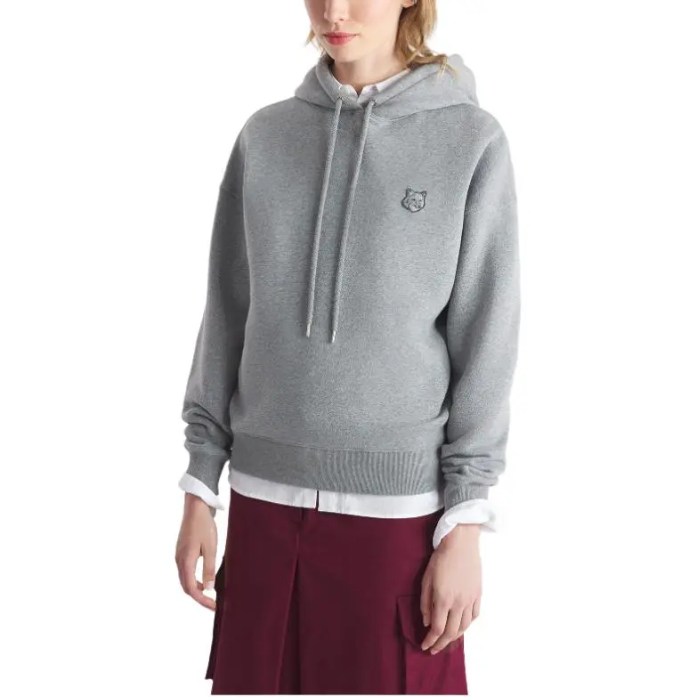 Maison Kitsune Bold Fox Head Patch Drawstring Hoodie-4
