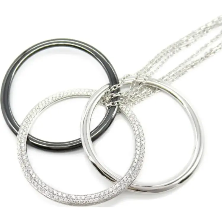 Cartier 2010s 18K White Gold Trinity Diamond Necklace-1