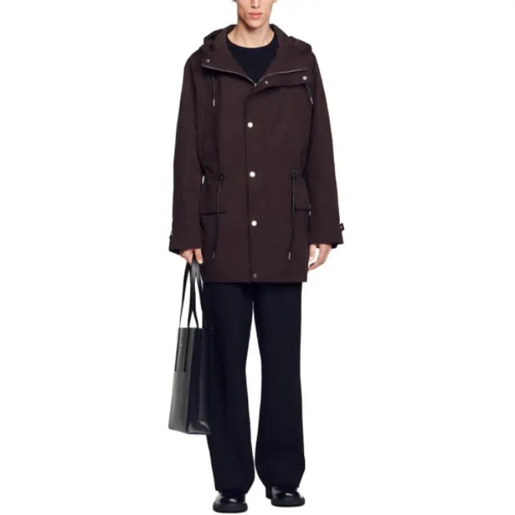 Sandro Drawstring waist Hooded Jacket-2