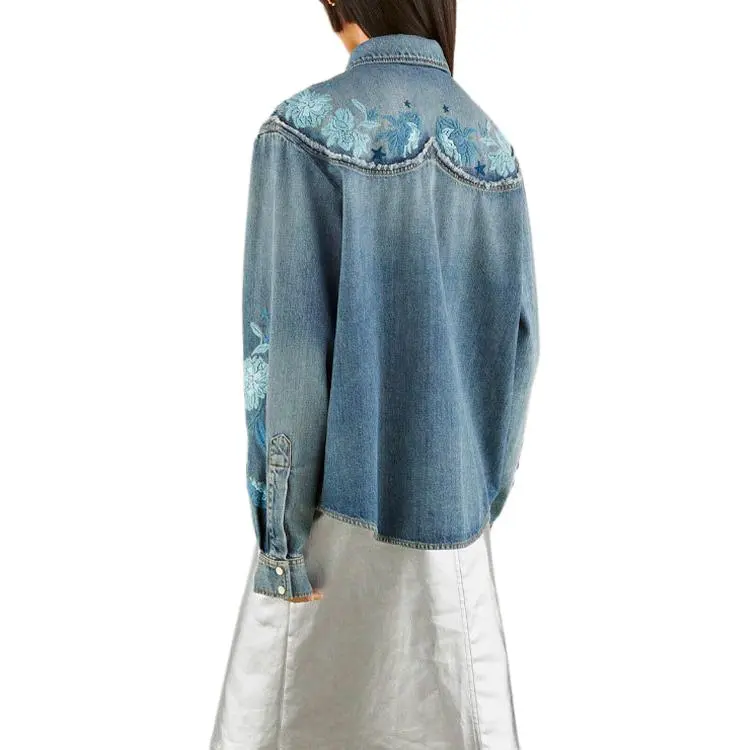 GUCCI Lovelight Series FW22 Denim Jacket Women's Blue-4