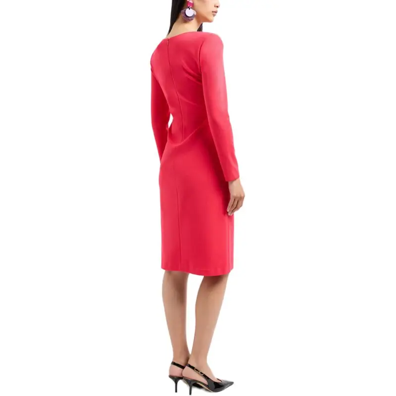 EMPORIO ARMANI Stretch Milano Stitch Fabric Dress With Asymmetric Cross over And Draping-3