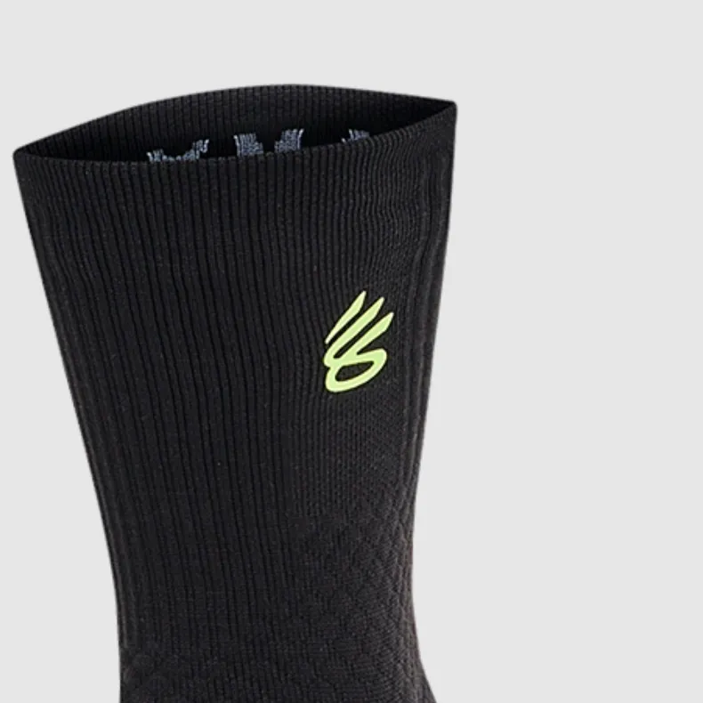 Under Armour Curry Collection Playmaker Mid Calf Socks Unisex 1 Pack Black-2
