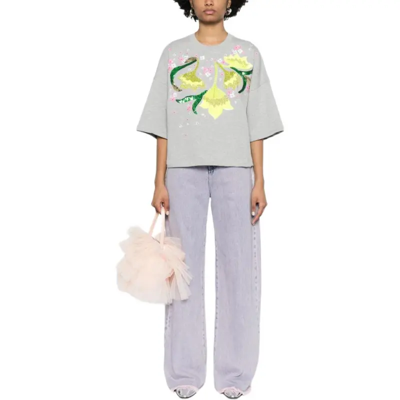 Essentiel Antwerp Sequin embellished Cotton T shirt-2
