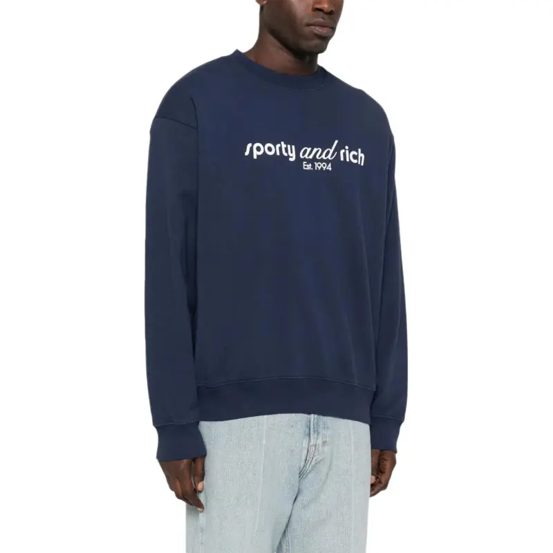 SPORTY & RICH Logo Printed Crewneck Sweatshirt-3