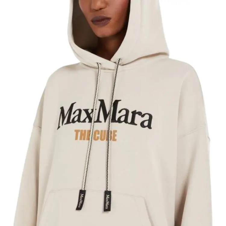 'S MAX MARA Agata Logo Embroidered Drawstring Hoodie-4