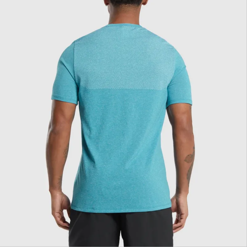 GYMSHARK T Shirt Men's Artificial Cyan/White Clay Limestone-2