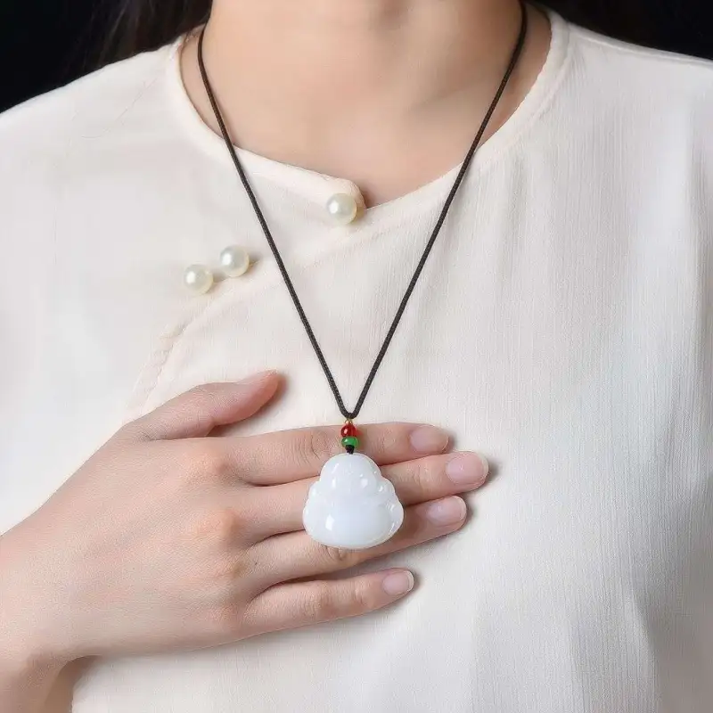 Gifts Golden Silk Jade Necklaces Unisex-1