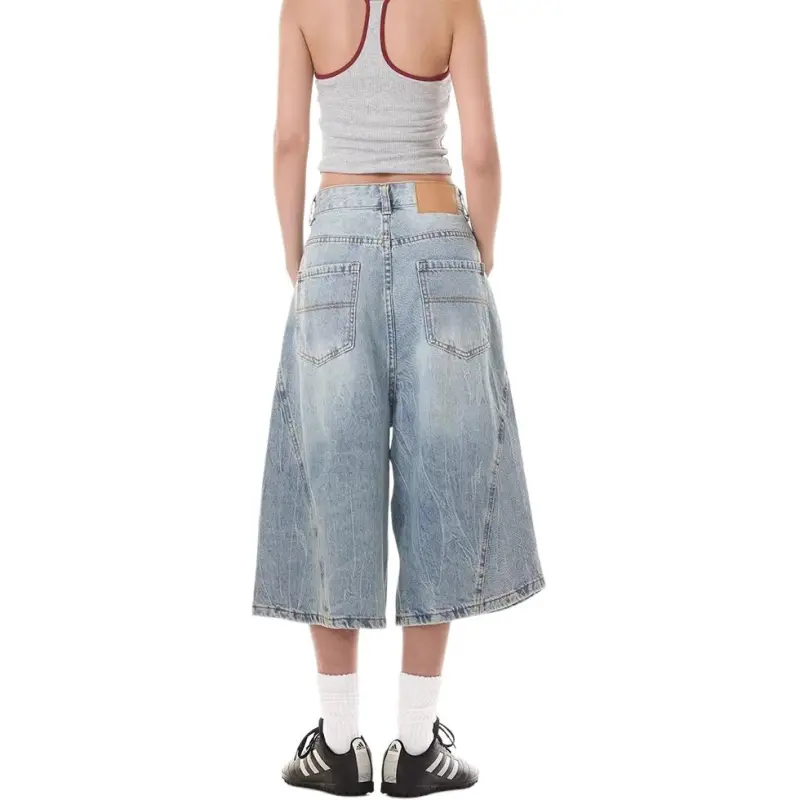 VINMUK Denim Shorts Unisex Blue-5