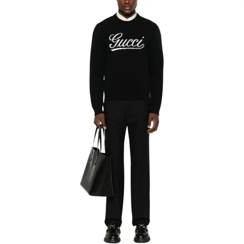 GUCCI Logo Intarsia Knit Sweaters-2