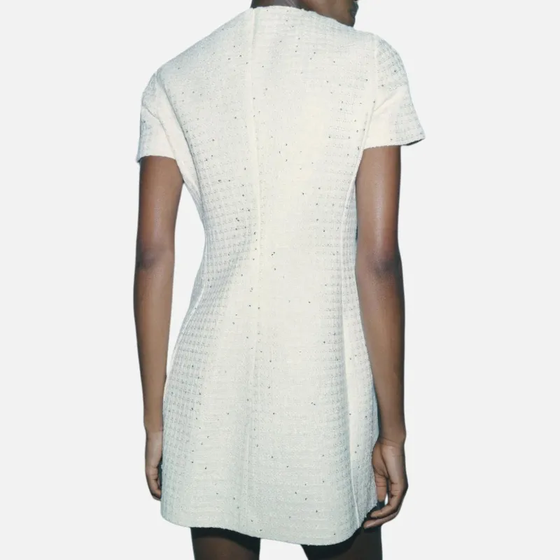 ZARA ZW Series Short Sleeved Dresses Women's White-3