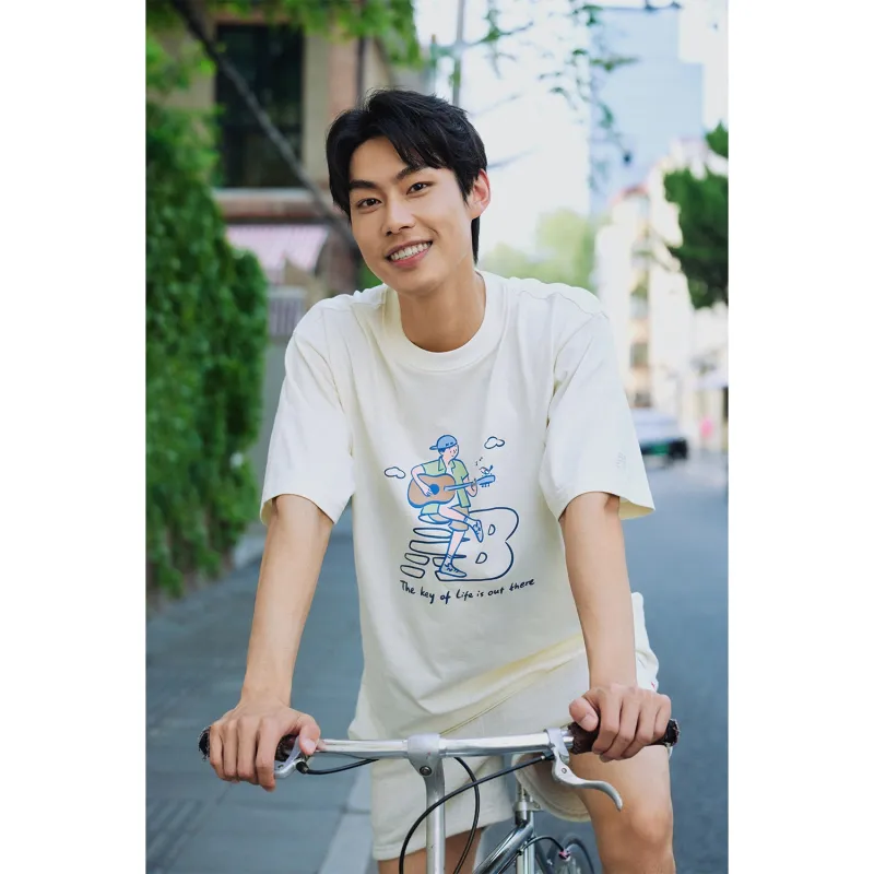 New Balance x PK SHEJISHILIANMING Centripetal Life Illustration Series T Shirt Unisex White-8