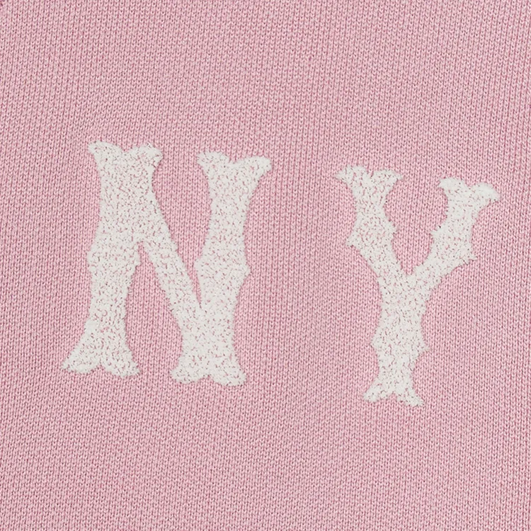 MLB New York Yankees Old Flower Knitwear Unisex Hemp Pink-2