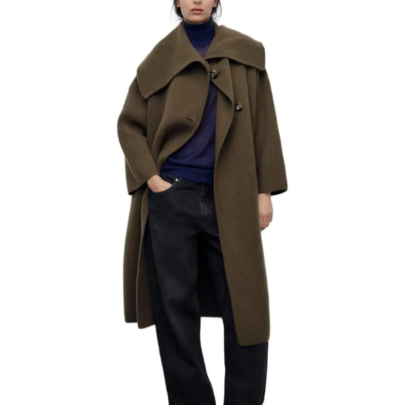 ZARA Coats Women's Green-2