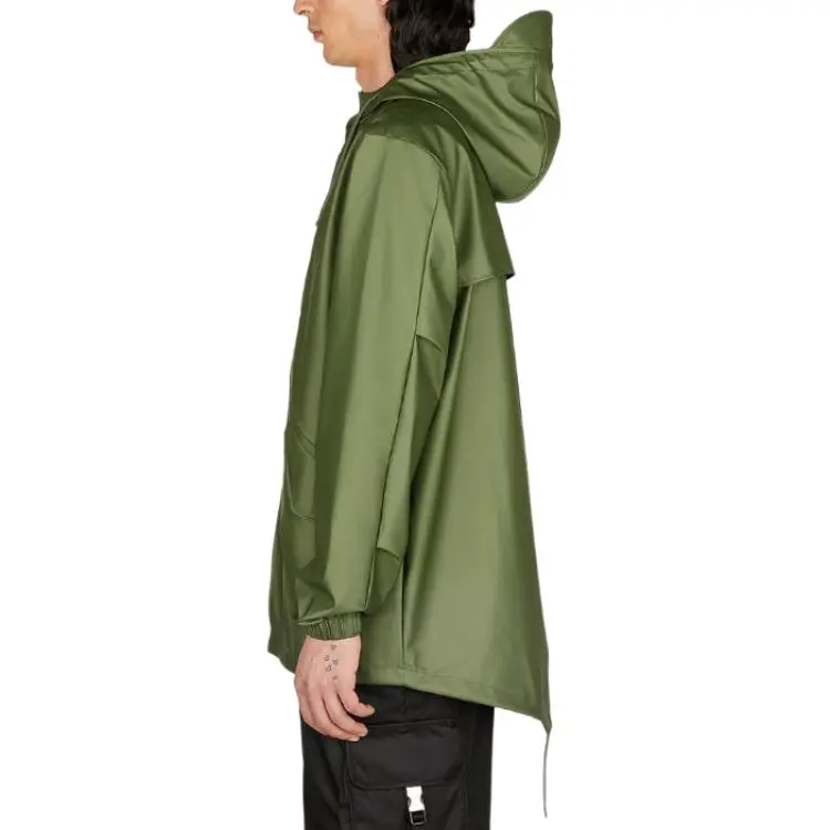 Rains Long Sleeved Drawstring Hooded Coat-3