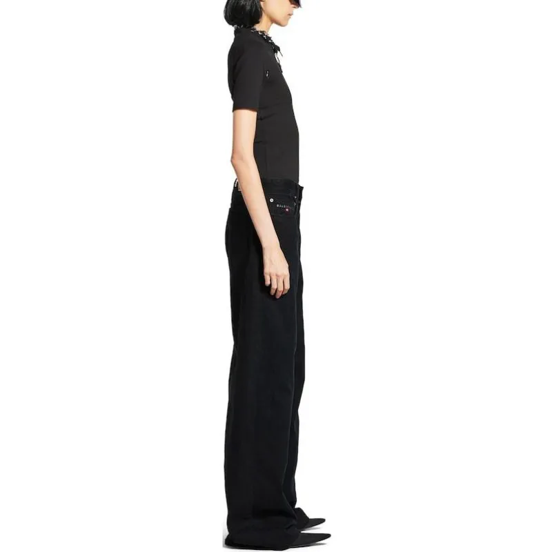 Balenciaga Casual Pants Loose Fit Style Women's Black-5